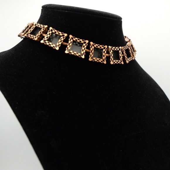 Pure Decadence Found in this stunning Renoir  “Ebony Lace” Copper Chocker - Picture 5 of 6